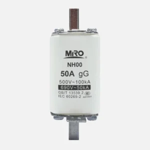 Fusible cuadrado uso general Clase gG DIN 00 50A 500/690VCA 120kA