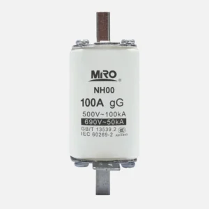 Fusible cuadrado uso general Clase gG DIN 00 100A 500/690VCA 120kA
