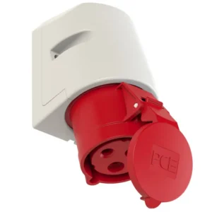 3324 Base mural 2P+T 9H 32A 400V IP44 Rojo