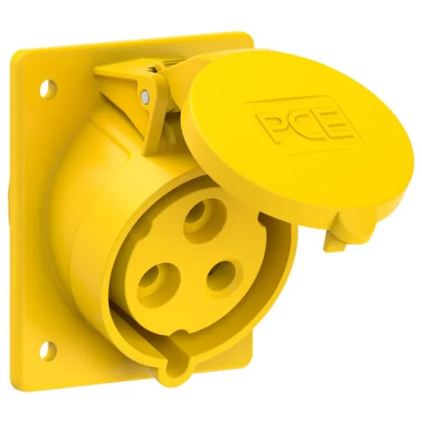 1304 Base empotrar 2P+T 4H 32A 110V IP44 Amarillo
