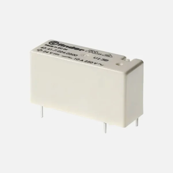 Relevador para circuito impreso 5 pines 24VCD 1CO 1NA1NC AgCdO 10A 250V