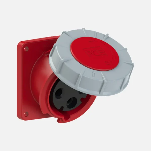 3852 Base empotrar 3P+T 11H 63A 400V IP67 Rojo