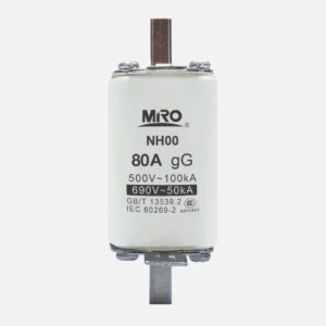 Fusible cuadrado uso general Clase gG DIN 00 80A 500/690VCA 120kA