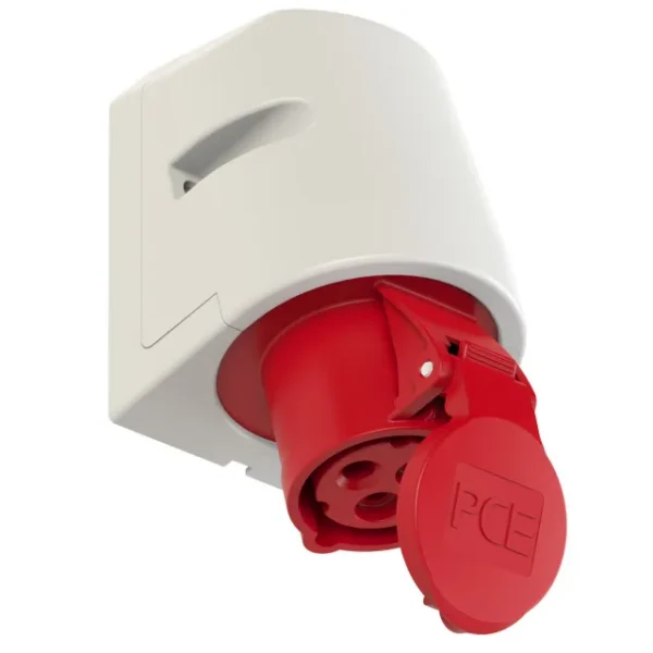 3321 Base mural 2P+T 9H 16A 400V IP44 Rojo