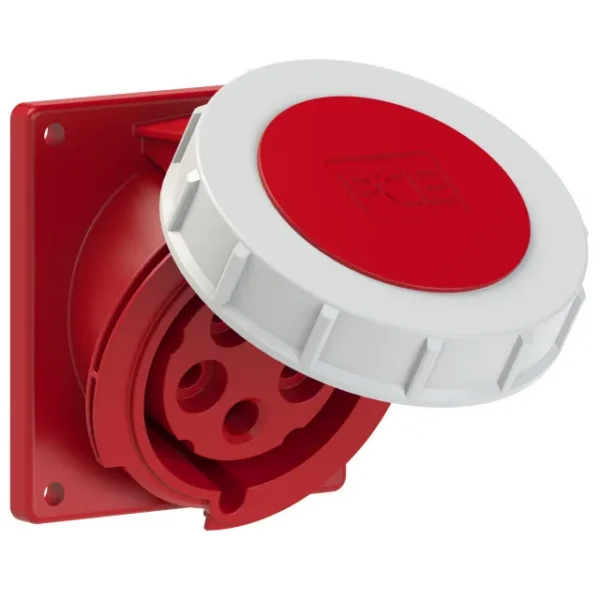 3806 Base empotrar 3P+N+T 6H 32A 400V IP67 Rojo
