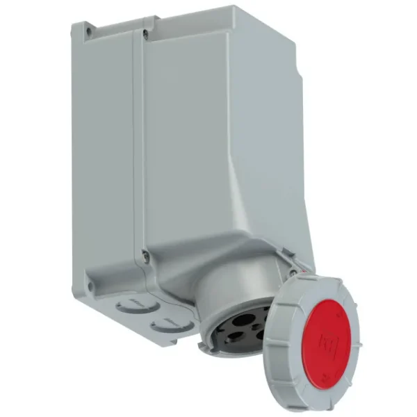 3875 Base mural 3P+T 6H 125A 400V IP67 Rojo