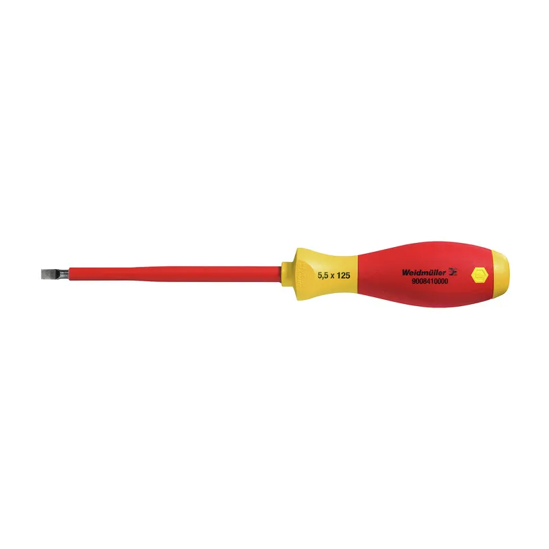 SDI 1.0×5.5×125 Destornillador plano con aislamiento VDE Caña 125Lx5.5Dx1.0Wmm