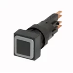 Q18D-SW RMQ16 Botón cuadrado 18x18mm Plano B/blanco 16mm Momentáneo Negro