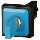 Q25S3-BL Selector cuadrado 25X25mm con Llave 3pos 16mm Momentáneo -0- Azul