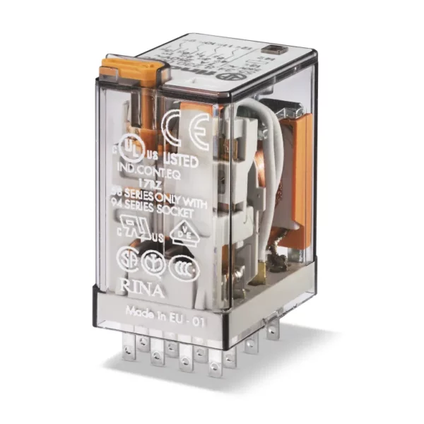Relevador industrial 14 pines 125VCD 4CO 4NA4NC AgNi 7A 250V