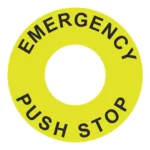 SA-NS Etiqueta para paro Emergencia D60mmXd25 para botonería 22mm