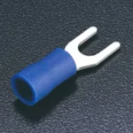 Terminal tipo espada/horquilla aislada 1.5-2.5mm² 16-14AWG M4 5/32″ 100pz Azul