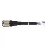 CID4-3T Cable con conector hembra recto DC M12 4P 4 hilos 3mt Transmisor