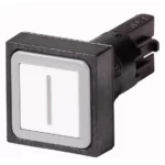 Q18D-20 RMQ16 Botón cuadrado 25X25mm Plano B/negro 16mm Momentáneo -I- Blanco