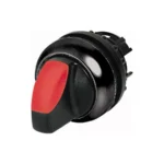 M22S-WLK3-R Selector T/Palanca iluminado 3 pos B/negro 22mm Momentáneo Rojo