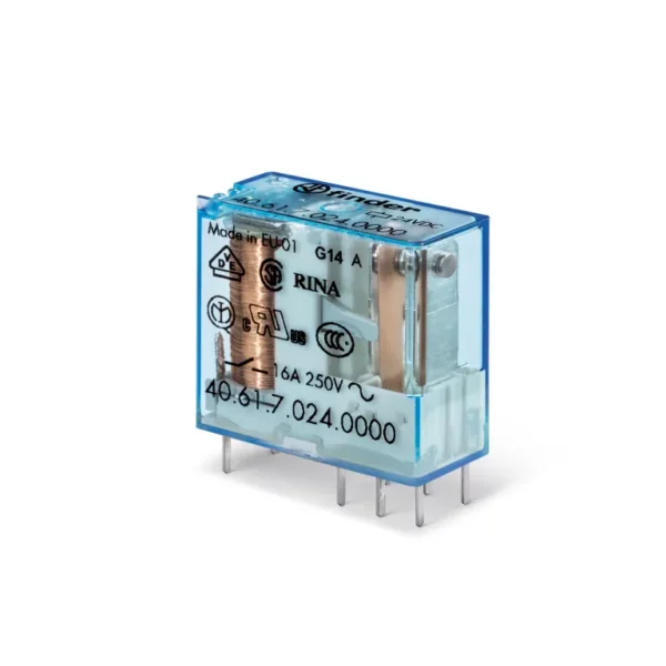 Relevador para circuito impreso 8 pines 120VAC 1CO 1NA1NC AgSnO2 16A 250V
