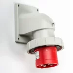Clavija empotrar acodada 32A 3P+T 400VCA 6h Rojo IP67