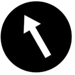 M22-XD-S-X8 RMQ-Titan Placa para Botón D-Plano Negro Símbolo -ARROW UP ANGLED-