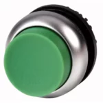 M22-DRH-G RMQ-Titan Botón pulsador Saliente Bisel plata 22mm Mantenido Verde