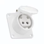 Base empotrar recta 16A 2P 42VCA 12h Blanco IP44