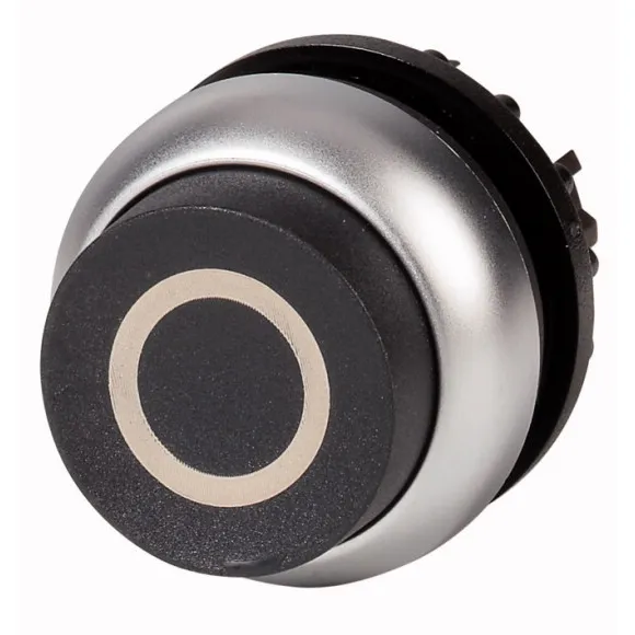 M22-DRH-S-X0 RMQ-Titan Botón pulsador Saliente B/plata 22mm Mantenido -0- Negro