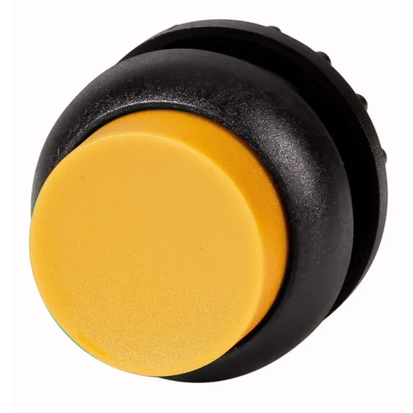 M22S-DRH-Y RMQ-Titan Botón pulsador Saliente Bisel negro 22mm Mantenido Amarillo