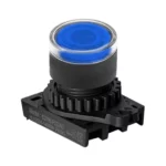 S2PR-P3B Botón pulsador redondo iluminado saliente 22mm momentáneo azul