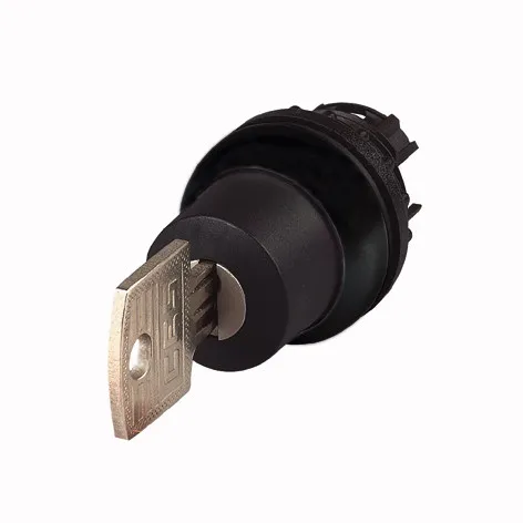 M22S-WS3-SA(*)-* Selector con Llave Maestra 3 posiciones B/negro 22mm Momentáneo