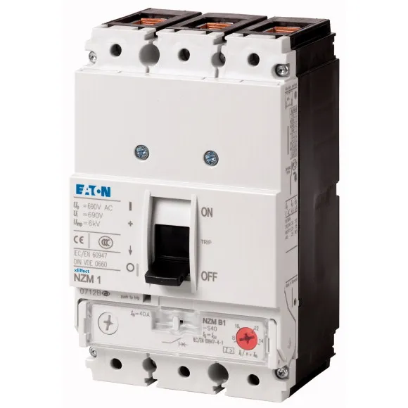 NZMB1-S40 Interruptor magnetico trifásico 40A 690V 25kA IP20 Tamaño 1