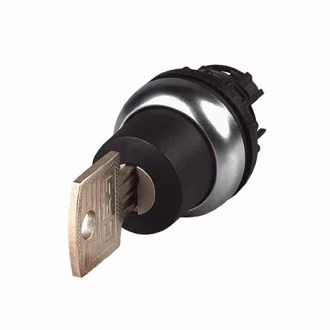 M22-WS3-SA(*)-* Selector con Llave Maestra 3 posiciones B/plata 22mm Momentáneo