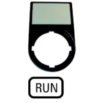 M22-ST-XGB7 RMQ-Titan Portaetiqueta Negro con etiqueta RUN