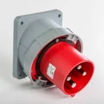 Clavija empotrar inclinada 125A 3P+T 400VCA 6h Rojo IP66-IP67