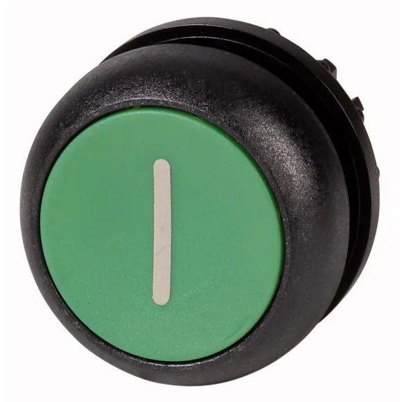 M22S-DR-G-X1 RMQ-Titan Botón pulsador Plano B/negro 22mm Mantenido -I- Verde