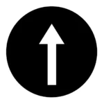 M22-XD-S-X7 RMQ-Titan Placa para Botón D-Plano Negro Símbolo -ARROW UP-