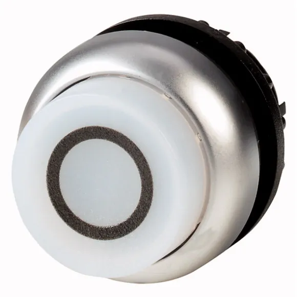 M22-DLH-W-X0 Botón pulsador ilumin Saliente B/plata 22mm Momentáneo -0- Blanco