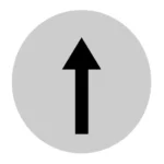 M22-XDL-W-X7 RMQ-Titan Lente para Botón D-Plano Blanco Símbolo -ARROW UP-