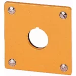 M22-EY1 Placa empotrable de aluminio 1 orificio 72HX72Wmm color Amarillo
