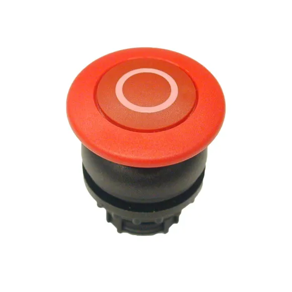 M22S-DP-R-X0 Botón Hongo B/negro 22mm Momentáneo -0- Placa/Rojo Cabezal/Rojo