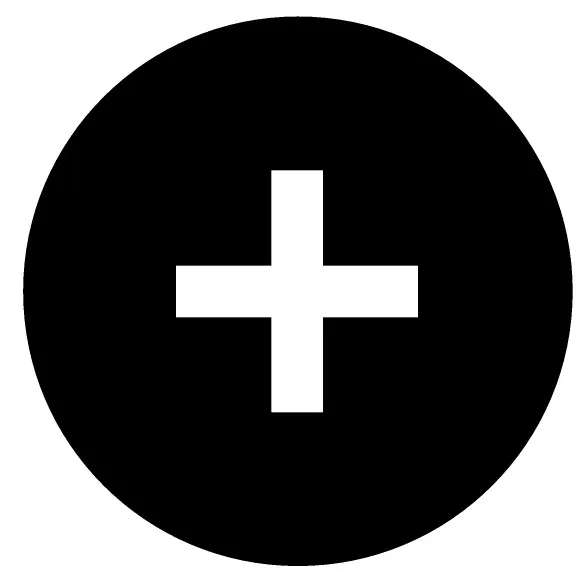 M22-XDP-S-X4 RMQ-Titan Placa para Botón tipo Hongo Negro Símbolo -+-
