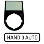 M22-ST-XD12 RMQ-Titan Portaetiqueta Negro con etiqueta HAND-0-AUTO