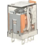 Relevador de potencia 8 pines 24VAC 2CO 2NA2NC AgNi 12A 250V