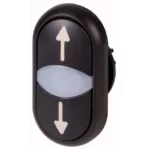 M22S-DDL-S-X7/X7 Botón doble Momentáneo iluminado Negro/Negro ARRIBA-ABAJO
