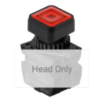 S2PRS-P3R Botón pulsador cuadrado iluminado saliente 22mm momentáneo rojo