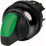 M22S-WLK-G Selector T/Palanca iluminado 2 pos B/negro 22mm Momentáneo Verde
