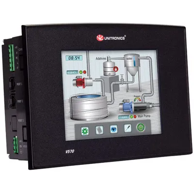 PLC+HMI 5.7” LCD TFT 320x240px + teclado virtual No incluye I/O 12/24VCD