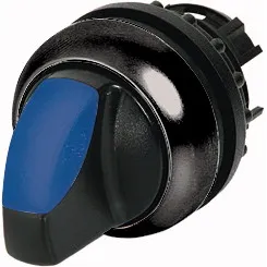 M22S-WLK-B Selector T/Palanca iluminado 2 pos B/negro 22mm Momentáneo Azul