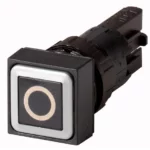 Q18D-19 RMQ16 Botón cuadrado 18x18mm Plano B/negro 16mm Momentáneo -0- Negro