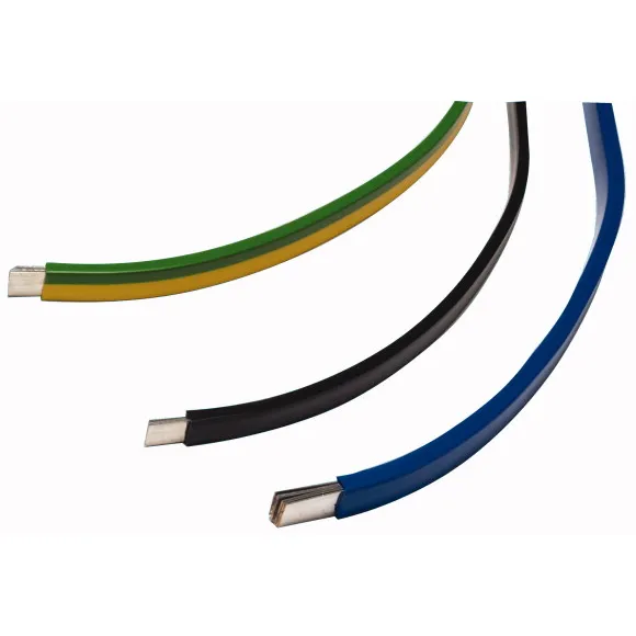 CU-BAND11X21X1-GNYE Barra de cobre flexible aislada 231mm² 630A 11X21X1mm Verde/