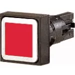 Q25DR-RT RMQ16 Botón cuadrado 25X25mm Plano B/negro 16mm Mantenido Rojo