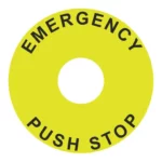 SA-NL Etiqueta para paro Emergencia D80mmXd25 para botonería 22mm